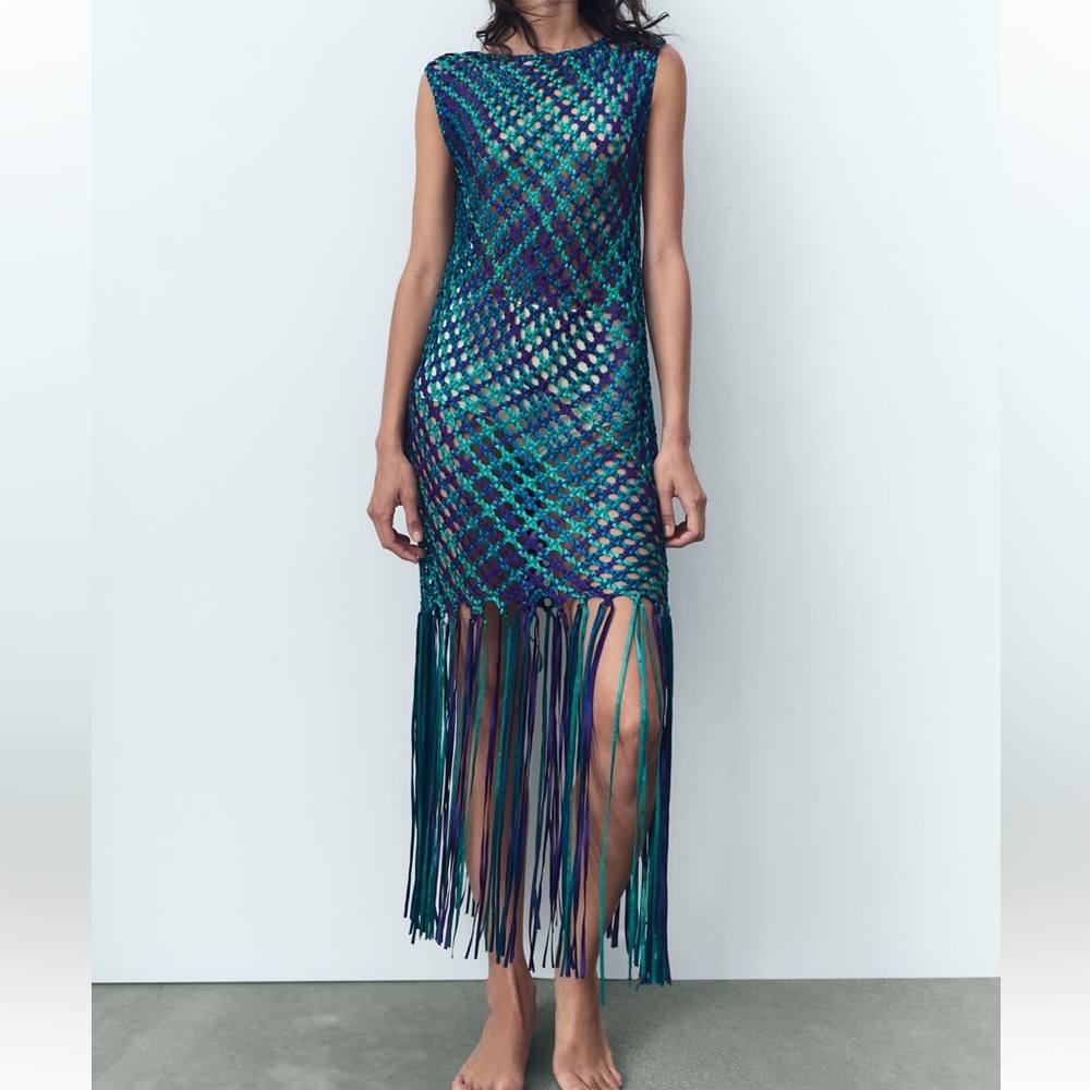 NWT Zara woven satin effect dress